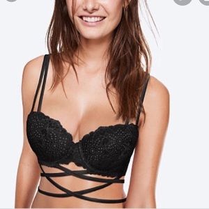 PINK Victoria's Secret Black Strappy Bra